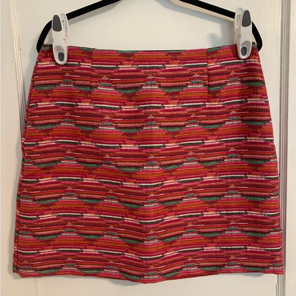 LOFT Multicolor Striped Mini Skirt